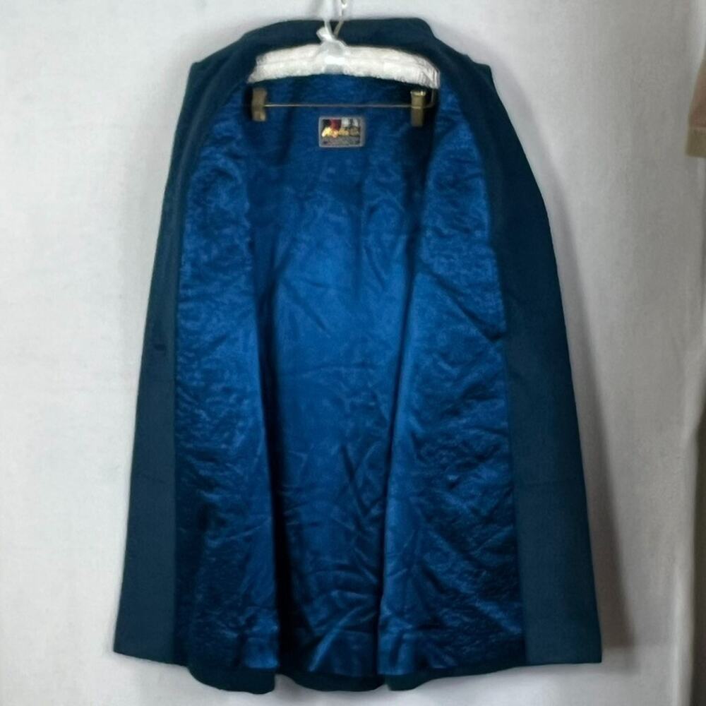 May Lai Co Overcoat Womens S-M Blue Wool Single Breasted Two Button Notch Lapel - Picture 3 of 16
